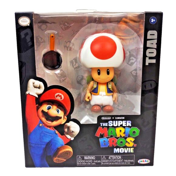 Nintendo The Super Mario Bros. Brothers Movie Toad Figure with Frying Pan 2023 - Picture 1 of 10